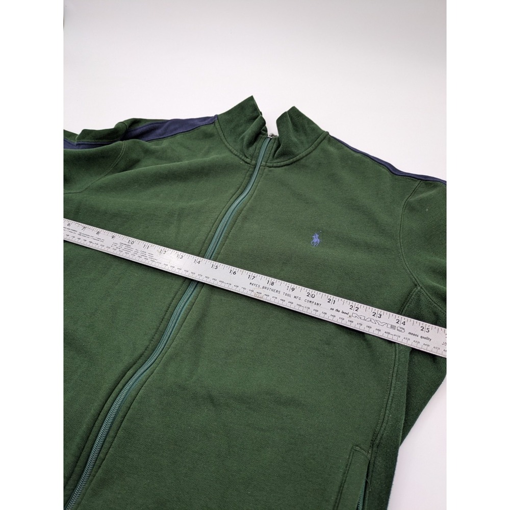 Polo Ralph Lauren Jacket Mens XXL Green Blue Striped Track Full Zip Pony - Picture 4 of 8